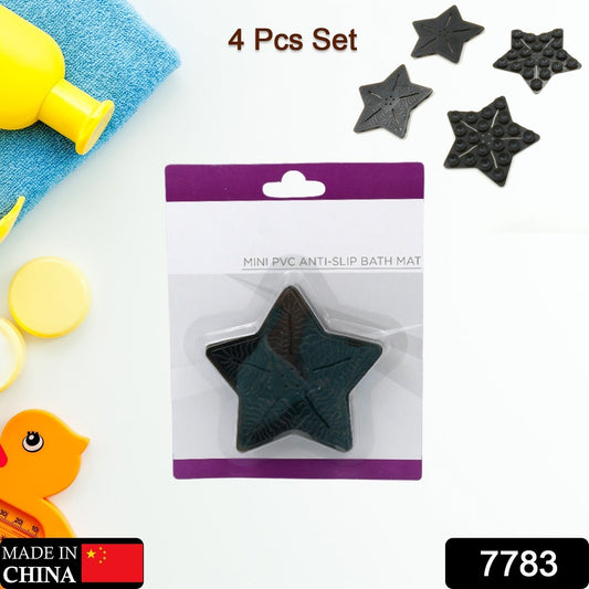 Mini Pvc Anti-Slip Bat Mat Non Slip Baby Bath Mats, Mini Child Safety Anti Slip Shower Mats Star Shaped for Kids (4 pc Set)